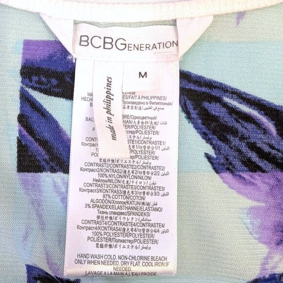 BCBGeneration | Botanical Lace Insets Tank Top in Aquashell Multi	| Size Medium - Picture 5 of 10